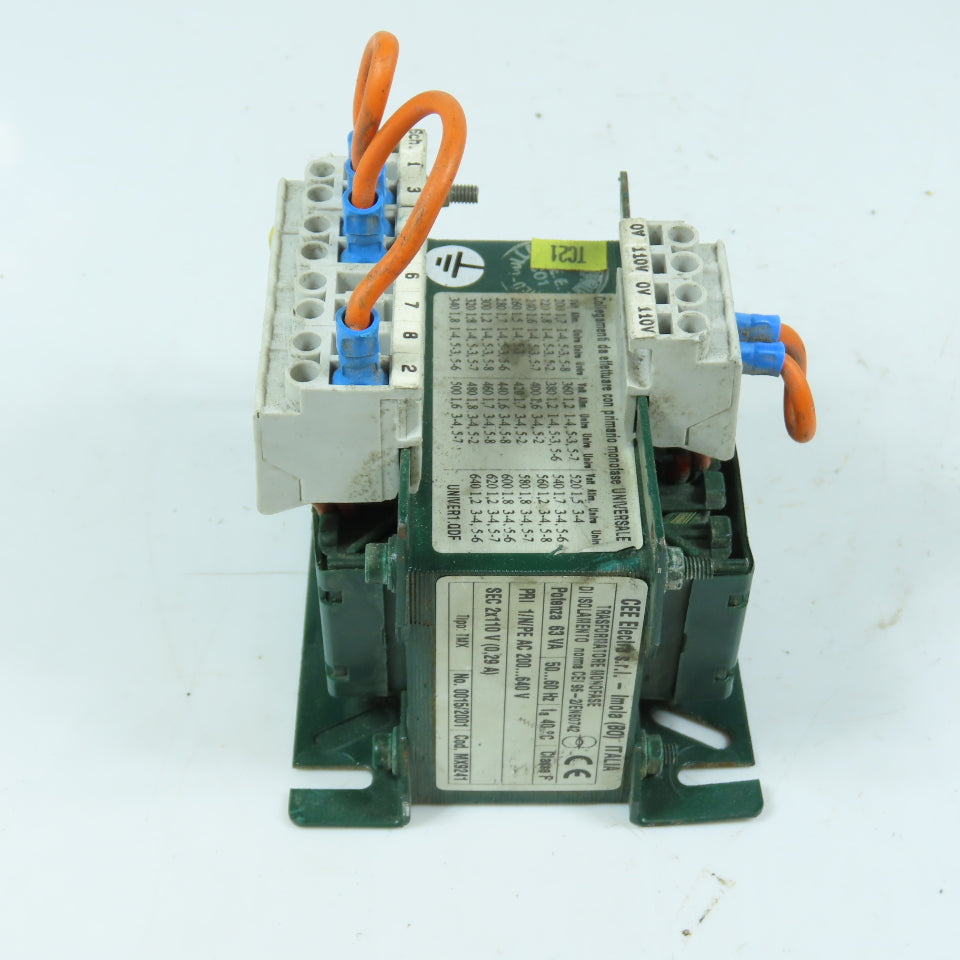CEE Electra MX9241 63VA Control Transformer 200-640V Pri 2x110V Secondary 1PH