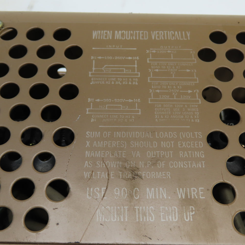 Sola Electric 23-26-150 500 VA CVS Transformer 190-260x380-520V In 120x240V Out