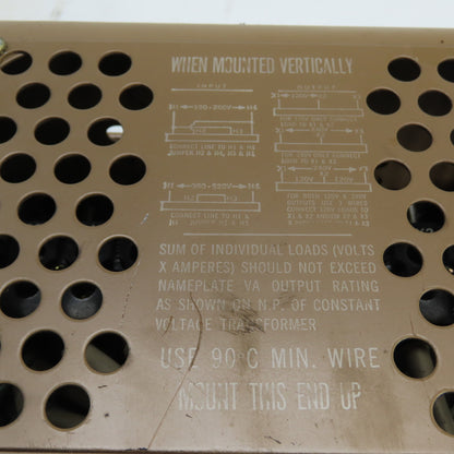 Sola Electric 23-26-150 500 VA CVS Transformer 190-260x380-520V In 120x240V Out