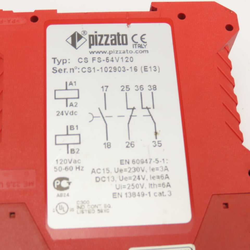 Pizzato CS FS-54V120 Safety Timer Relay 120VAC 50/60Hz 30-300s