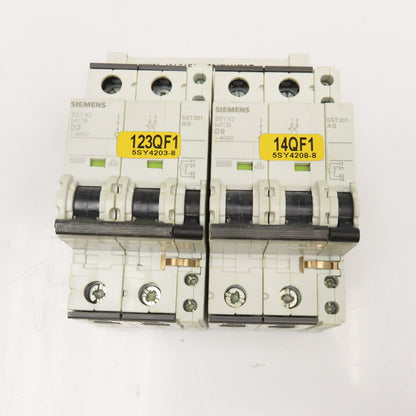 Siemens 5SY4203-8 400V 2 Pole Circuit Breaker W/ Auxiliary Circuit Assembly