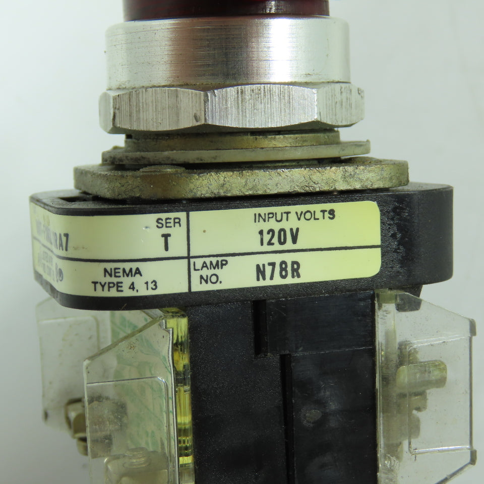 Allen-Bradley 800T-FXNQL10RA7 Illuminated Red Emergency Stop Pushbutton