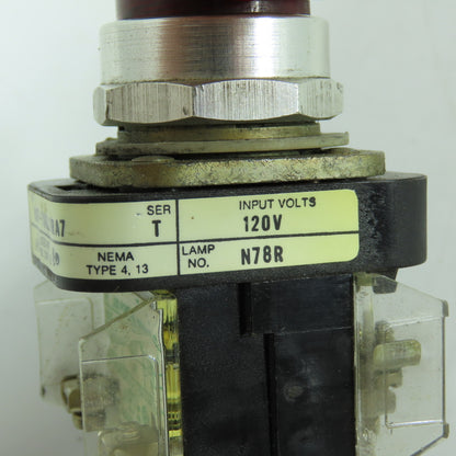 Allen-Bradley 800T-FXNQL10RA7 Illuminated Red Emergency Stop Pushbutton