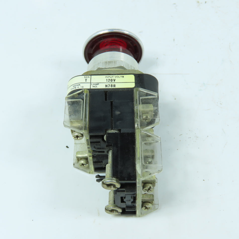 Allen-Bradley 800T-FXNQL10RA7 Illuminated Red Emergency Stop Pushbutton
