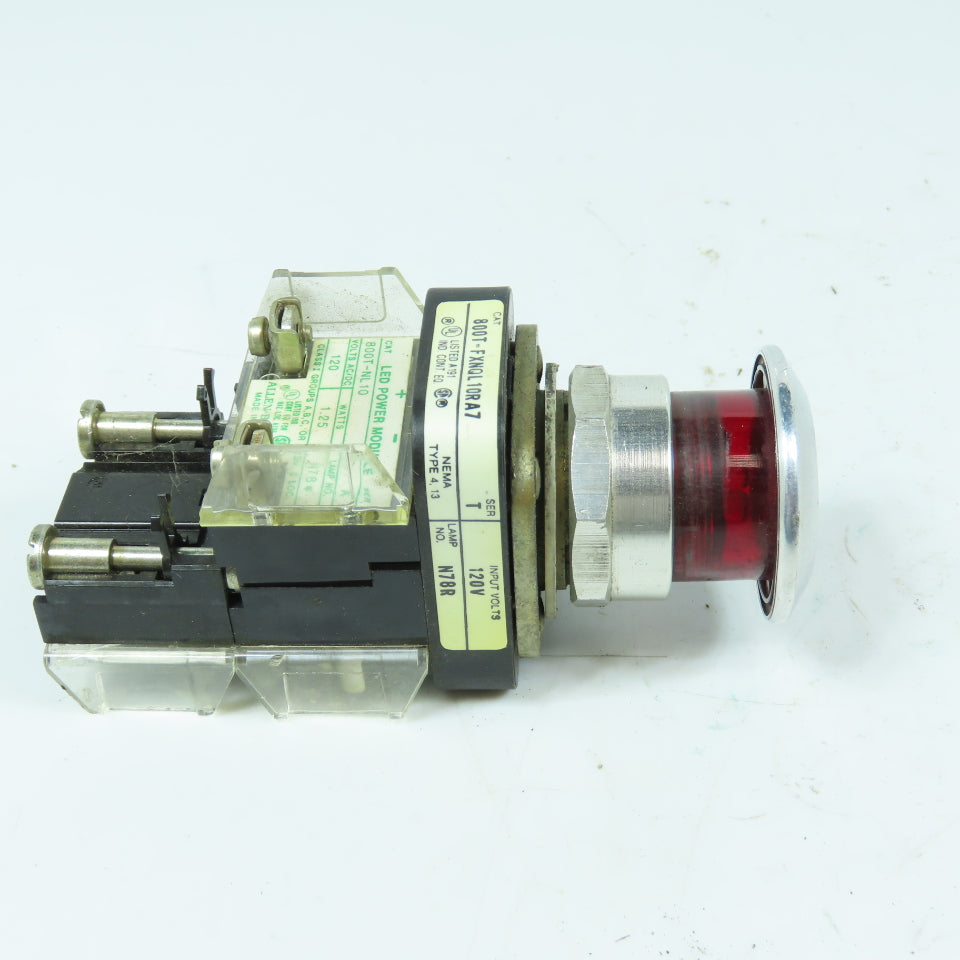 Allen-Bradley 800T-FXNQL10RA7 Illuminated Red Emergency Stop Pushbutton