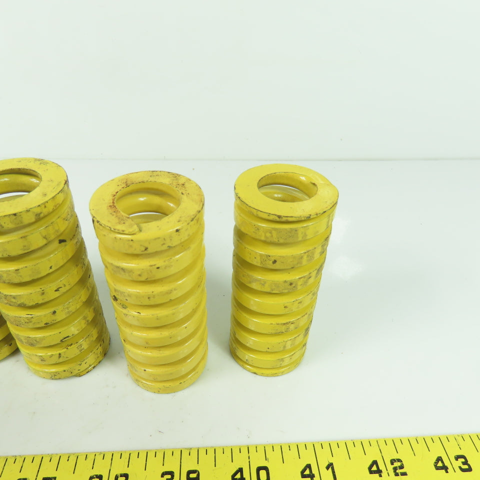 1-1/2" OD x 13/16" ID Flat Wire Compression Yellow Die Spring 3-1/2" OAL Lot/6