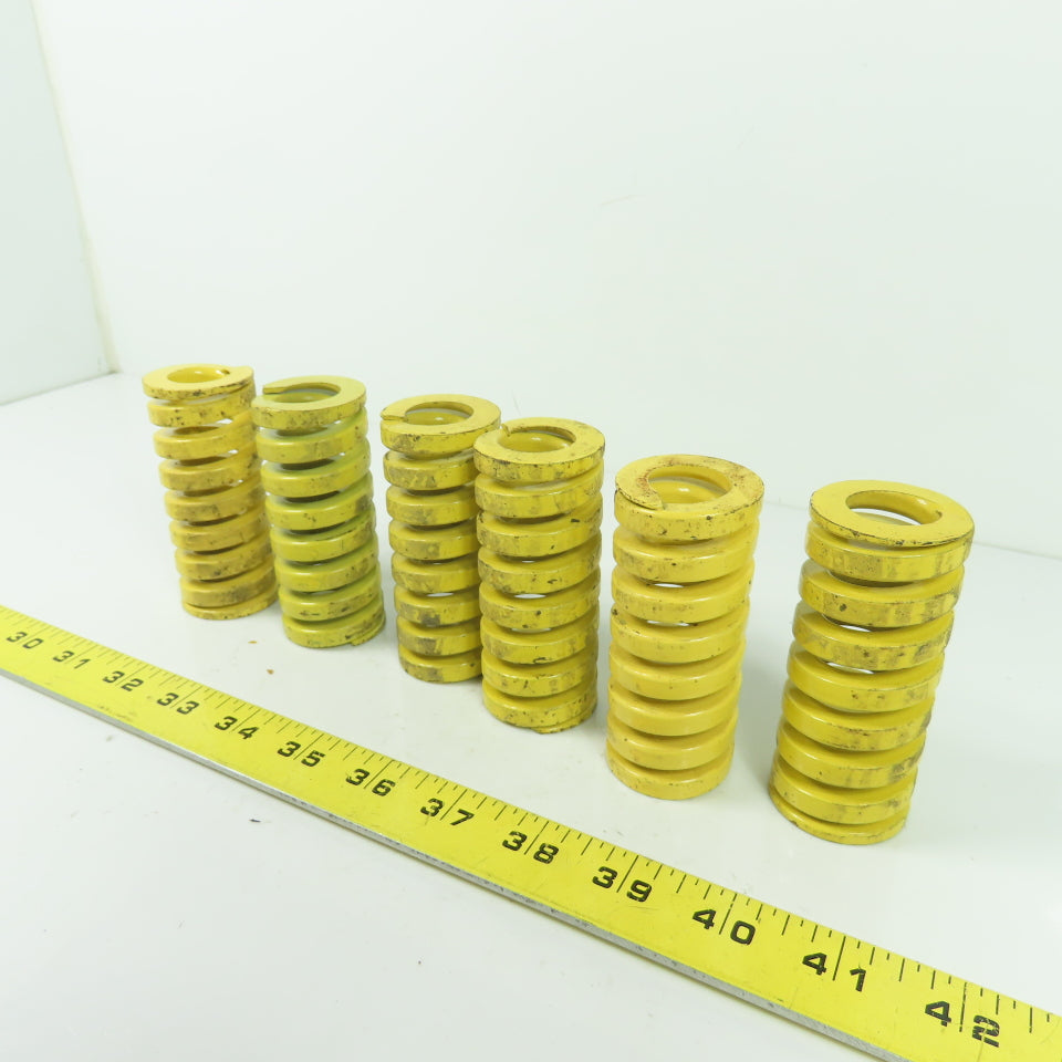 1-1/2" OD x 13/16" ID Flat Wire Compression Yellow Die Spring 3-1/2" OAL Lot/6