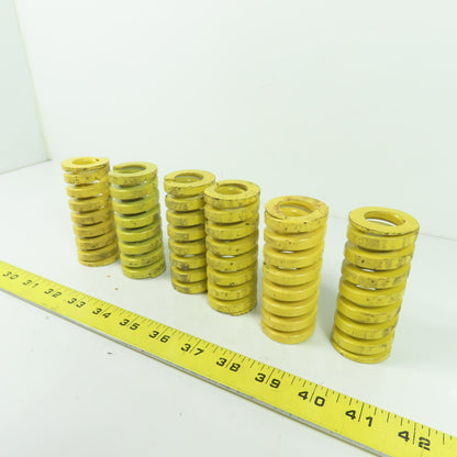 1-1/2" OD x 13/16" ID Flat Wire Compression Yellow Die Spring 3-1/2" OAL Lot/6