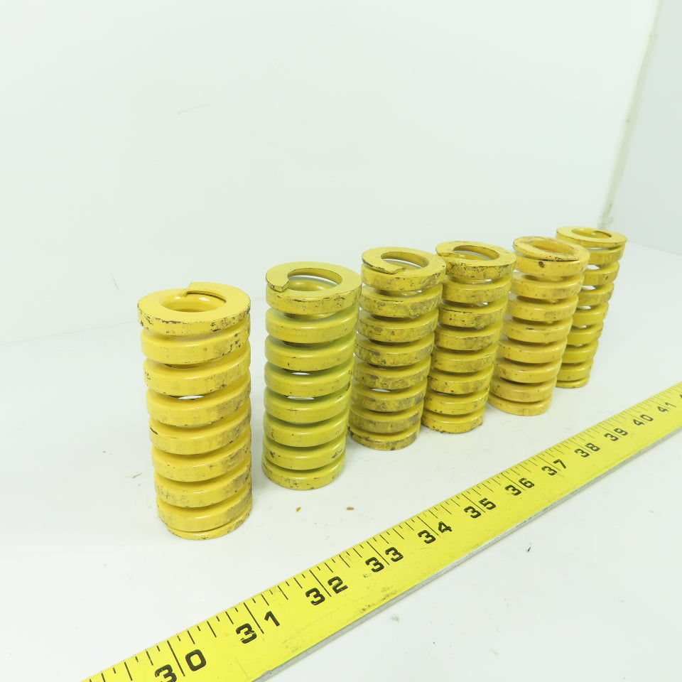 1-1/2" OD x 13/16" ID Flat Wire Compression Yellow Die Spring 3-1/2" OAL Lot/6