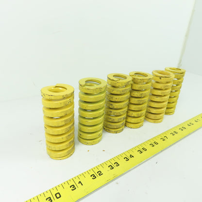 1-1/2" OD x 13/16" ID Flat Wire Compression Yellow Die Spring 3-1/2" OAL Lot/6