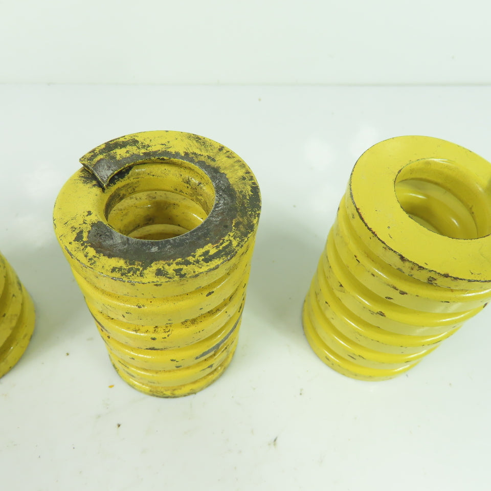 1-15/16" OD x 1" ID Flat Wire Compression Yellow Die Spring 3" OAL Lot of 4