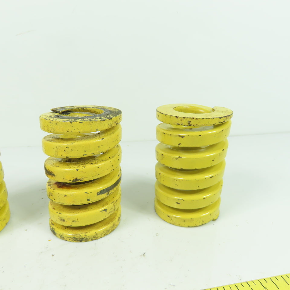 1-15/16" OD x 1" ID Flat Wire Compression Yellow Die Spring 3" OAL Lot of 4