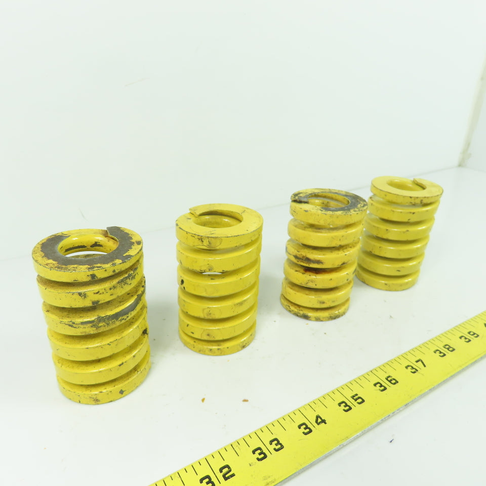 1-15/16" OD x 1" ID Flat Wire Compression Yellow Die Spring 3" OAL Lot of 4