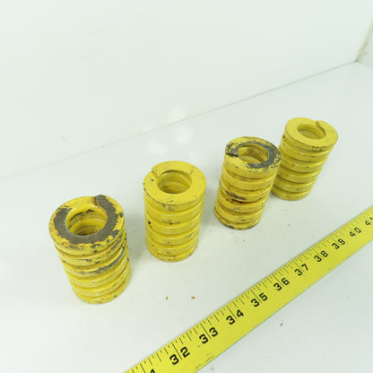 1-15/16" OD x 1" ID Flat Wire Compression Yellow Die Spring 3" OAL Lot of 4