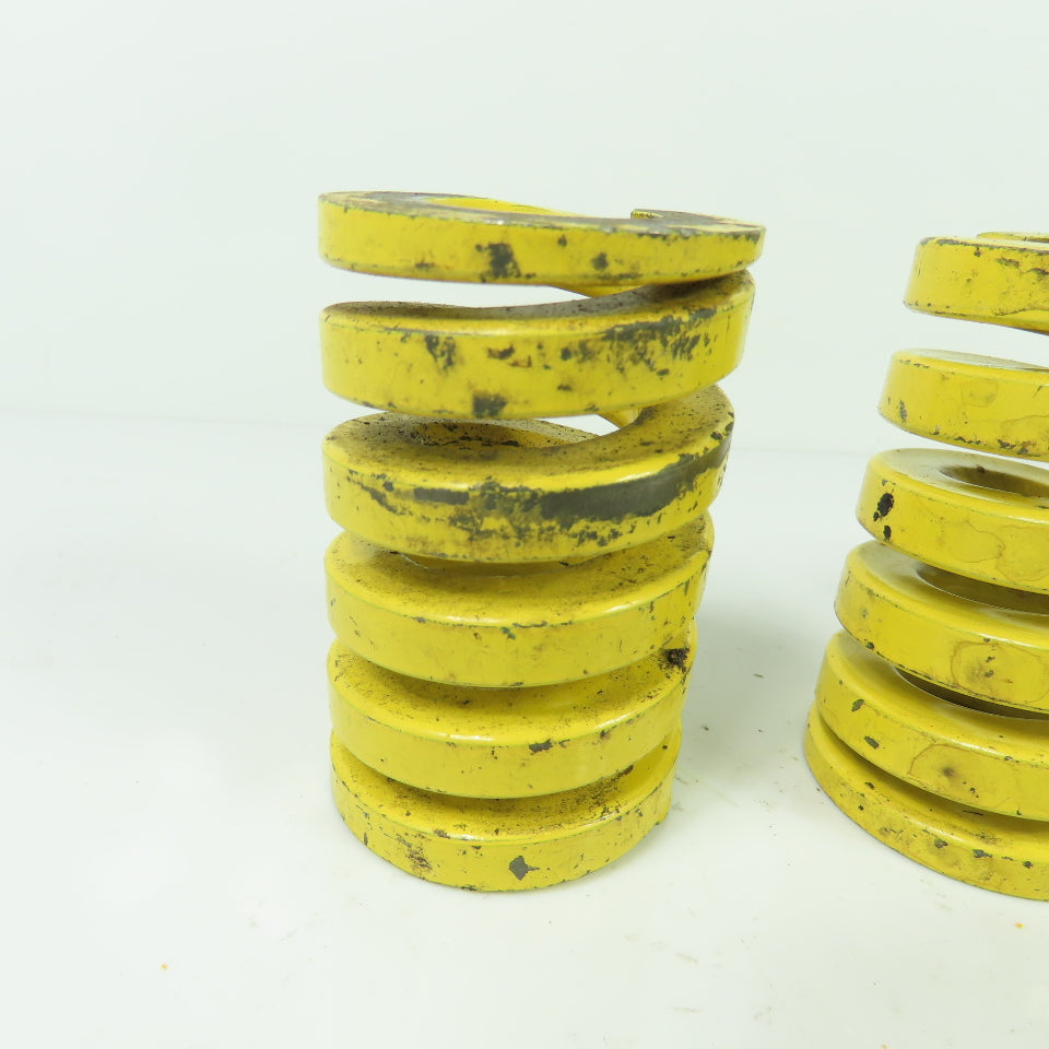 1-15/16" OD x 1" ID Flat Wire Compression Yellow Die Spring 3" OAL Lot of 4