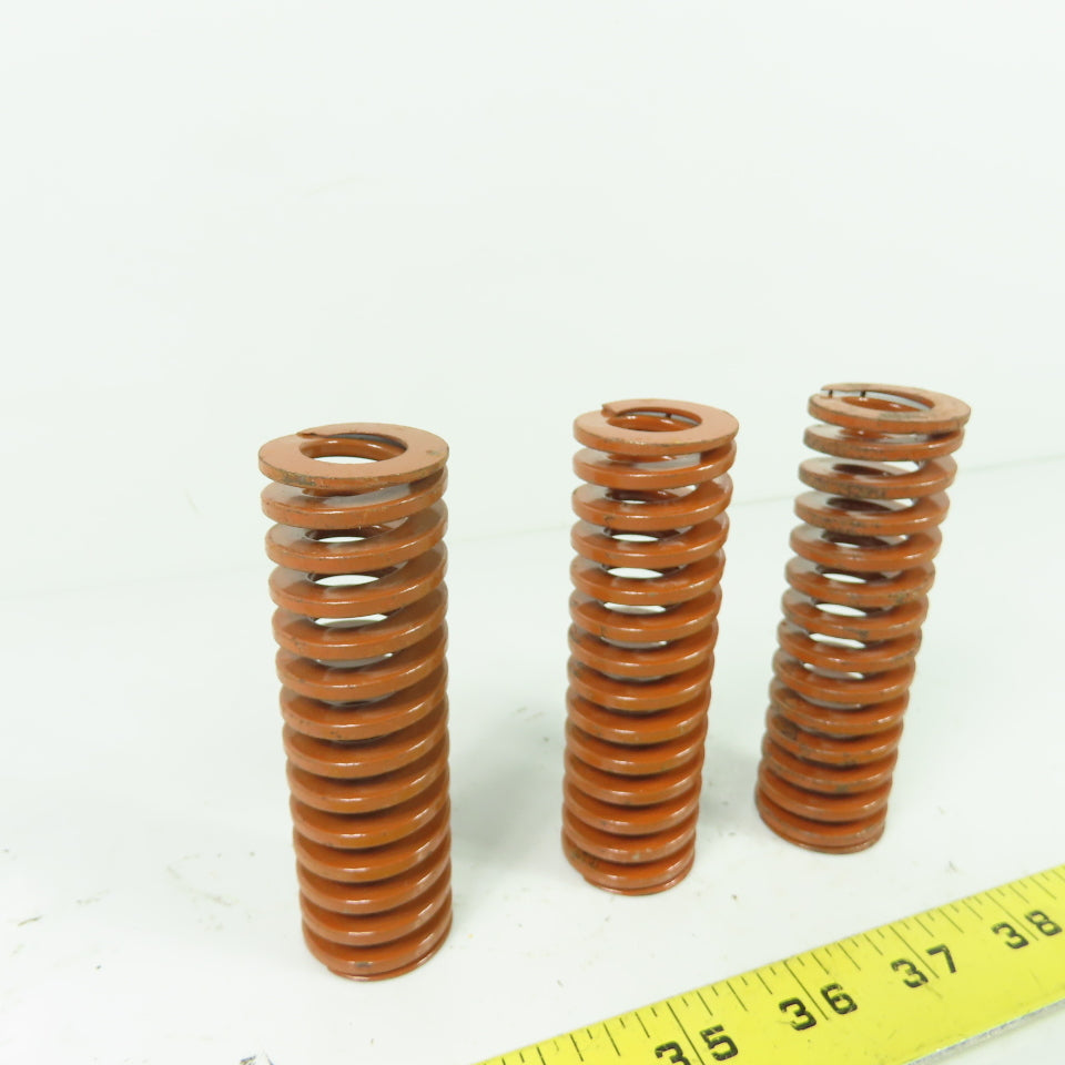 1-1/4" OD x 0.65" ID Flat Wire Compression Orange Die Spring 3-1/2" OAL Lot Of 4