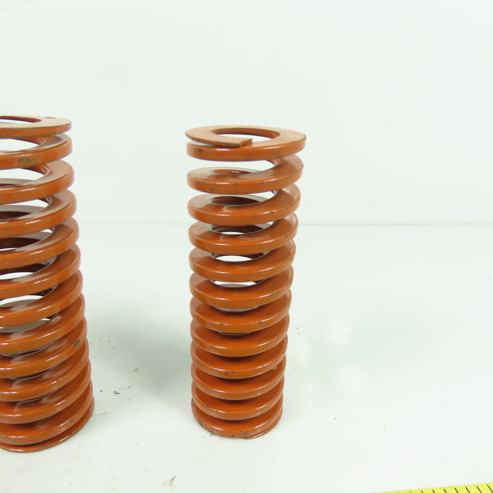 1-1/4" OD x 0.65" ID Flat Wire Compression Orange Die Spring 3-1/2" OAL Lot Of 4