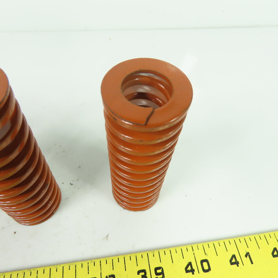 1-1/4" OD x 0.65" ID Flat Wire Compression Orange Die Spring 3-1/2" OAL Lot Of 4