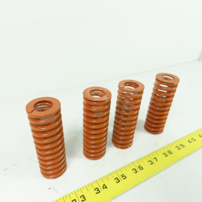 1-1/4" OD x 0.65" ID Flat Wire Compression Orange Die Spring 3-1/2" OAL Lot Of 4