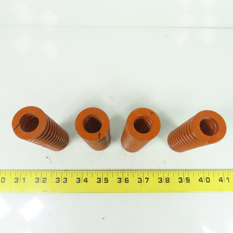 1-1/4" OD x 0.65" ID Flat Wire Compression Orange Die Spring 3-1/2" OAL Lot Of 4