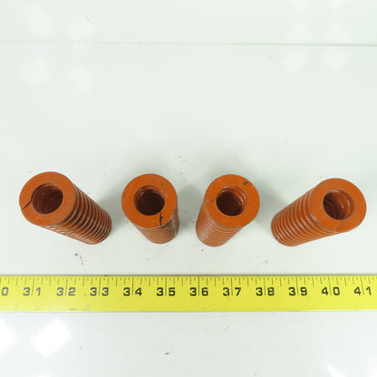 1-1/4" OD x 0.65" ID Flat Wire Compression Orange Die Spring 3-1/2" OAL Lot Of 4