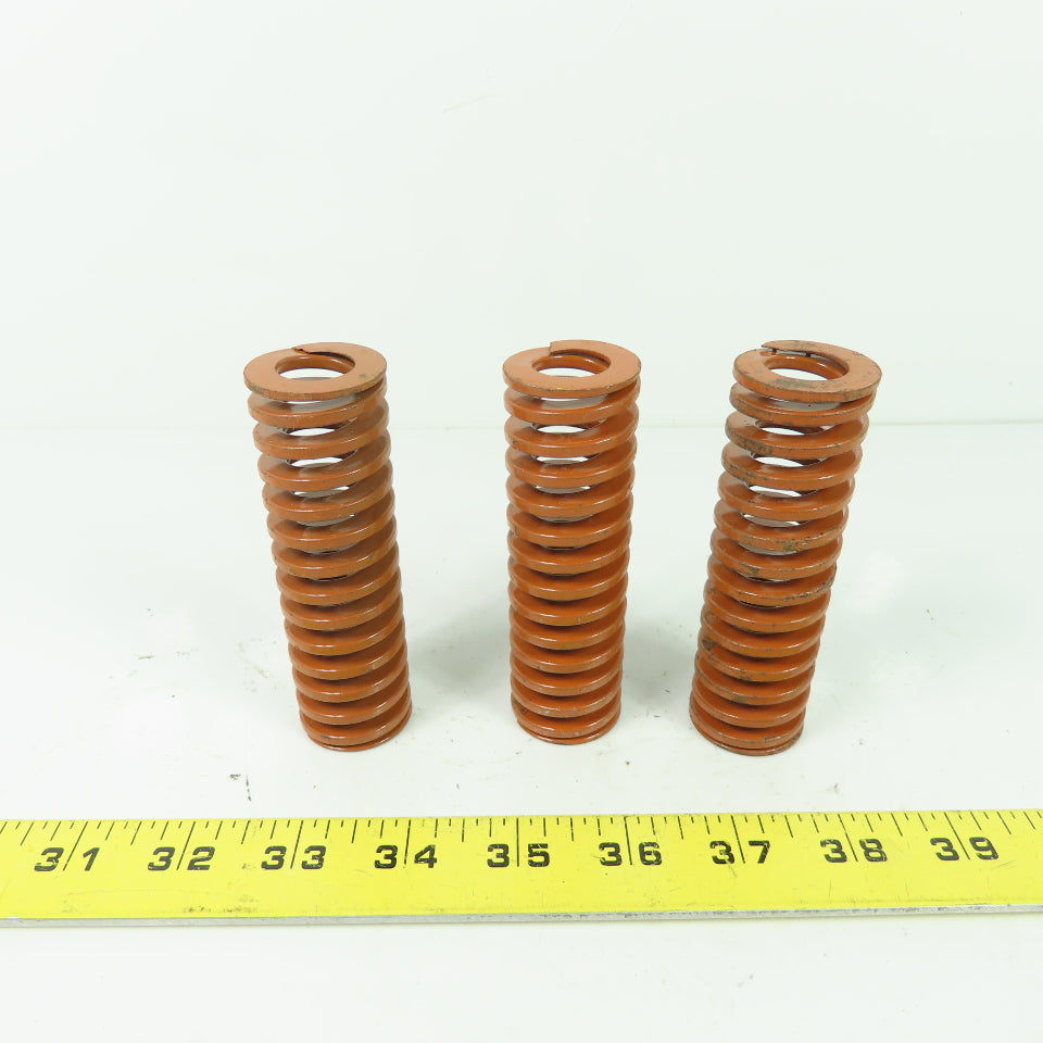 1-1/4" OD x 0.65" ID Flat Wire Compression Orange Die Spring 3-1/2" OAL Lot Of 4