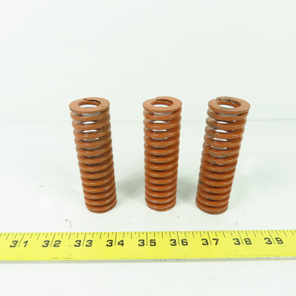 1-1/4" OD x 0.65" ID Flat Wire Compression Orange Die Spring 3-1/2" OAL Lot Of 4