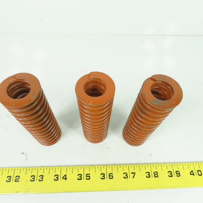 1-1/4" OD x 0.65" ID Flat Wire Compression Orange Die Spring 3-1/2" OAL Lot Of 4