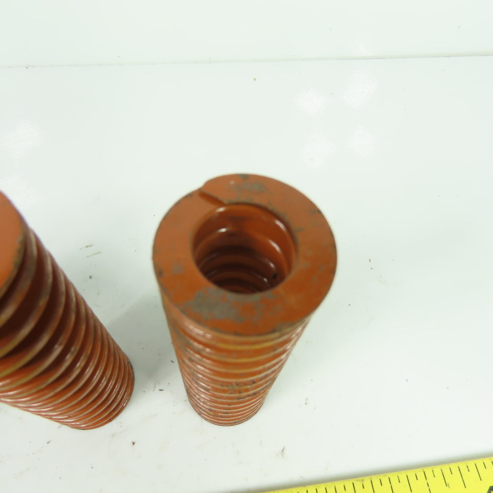 1-1/4" OD x 0.65" ID Flat Wire Compression Orange Die Spring 3-1/2" OAL Lot Of 4