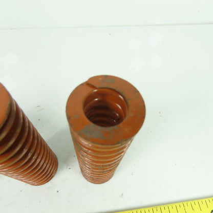 1-1/4" OD x 0.65" ID Flat Wire Compression Orange Die Spring 3-1/2" OAL Lot Of 4