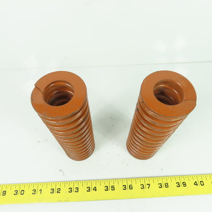 1-15/16" OD x 1" ID Flat Wire Compression Orange Die Spring 6" OAL Lot Of 2