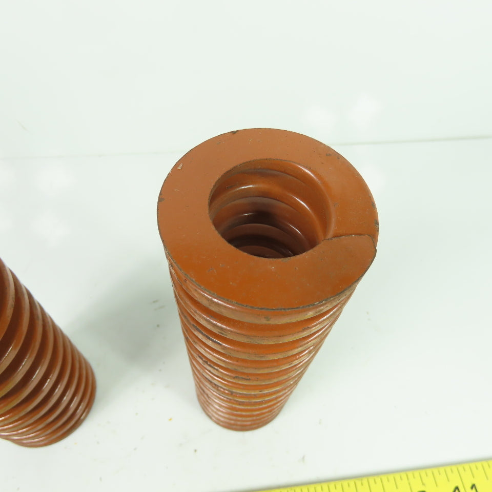 1-15/16" OD x 1" ID Flat Wire Compression Orange Die Spring 6" OAL Lot Of 2