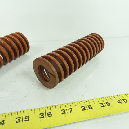 1-15/16" OD x 1" ID Flat Wire Compression Orange Die Spring 6" OAL Lot Of 2