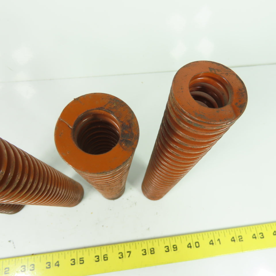 1-1/4" OD x 5/8" ID Flat Wire Compression Orange Die Spring 8" OAL Lot Of 4
