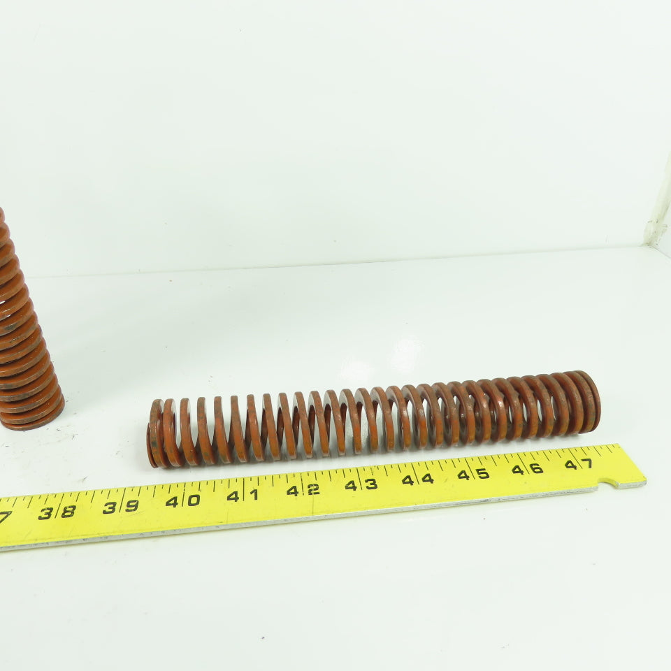 1-1/4" OD x 5/8" ID Flat Wire Compression Orange Die Spring 8" OAL Lot Of 4