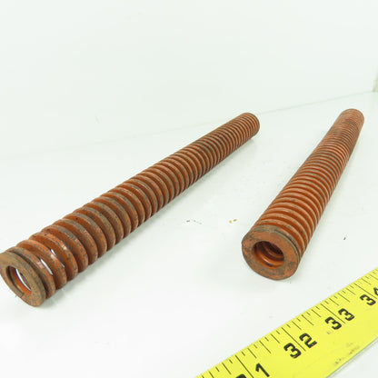 1-1/4" OD x 5/8" ID Flat Wire Compression Orange Die Spring 12" OAL Lot Of 2
