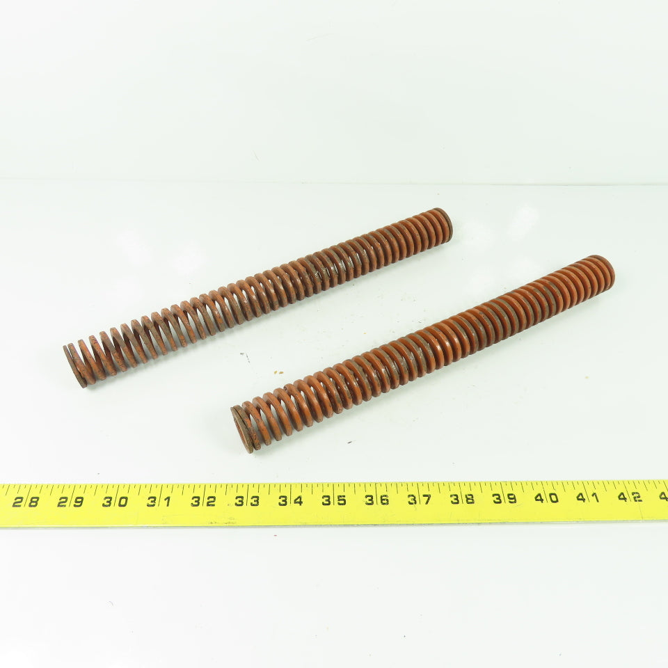 1-1/4" OD x 5/8" ID Flat Wire Compression Orange Die Spring 12" OAL Lot Of 2