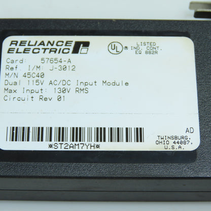 Reliance Electric 45C40 57654-A Dual 115V AC/DC Input Modules Lot of 16