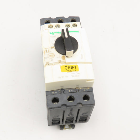Schneider GV3P 40 Manual Motor Starter 30-40A Overload Trip 600V 30Hp