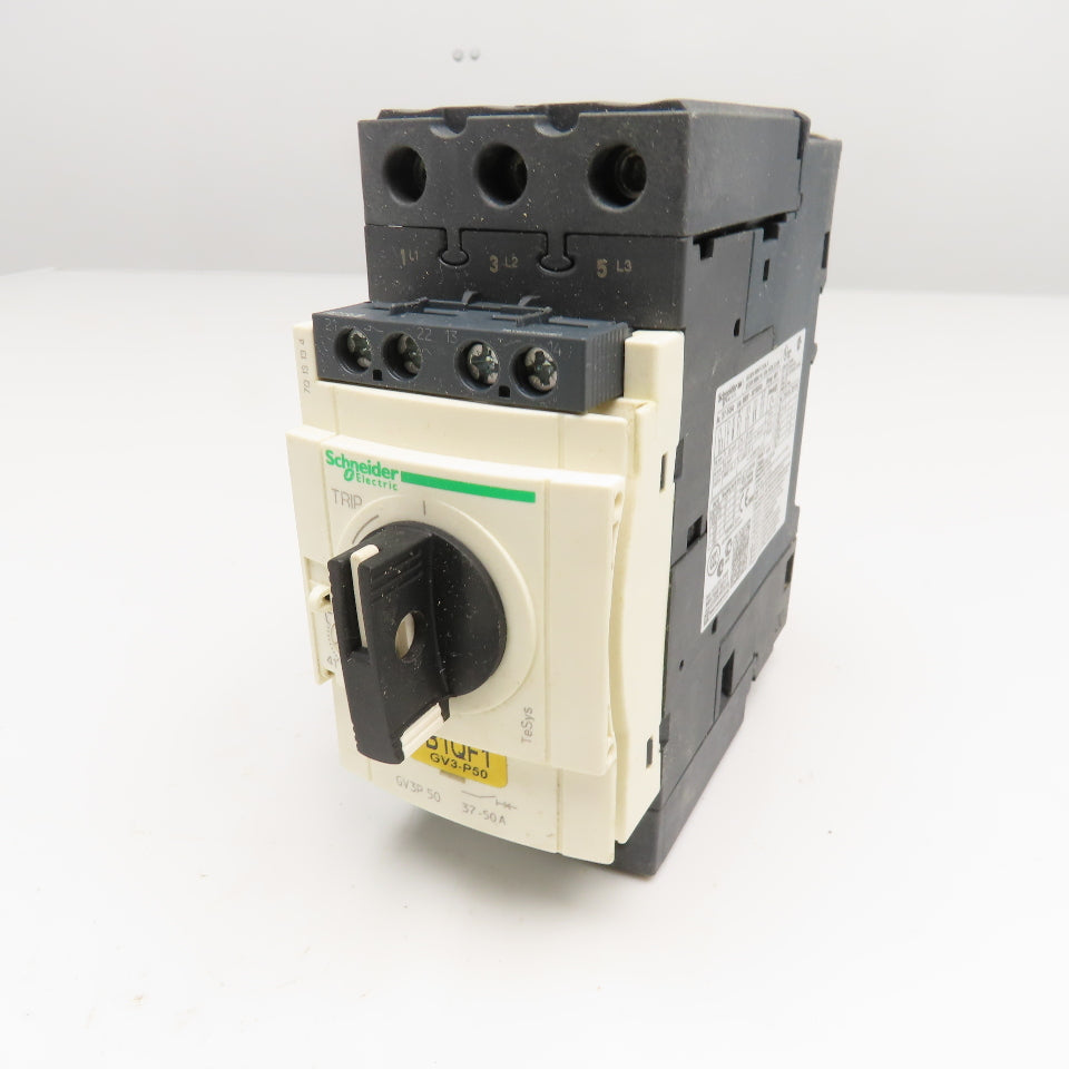 Schneider GV3P 50 Manual Motor Starter 37-50A Overload Trip 600V 40Hp