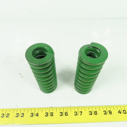 1-1/2" OD x 3/4" ID Flat Wire Compression Green Die Spring 4" OAL Lot Of 2