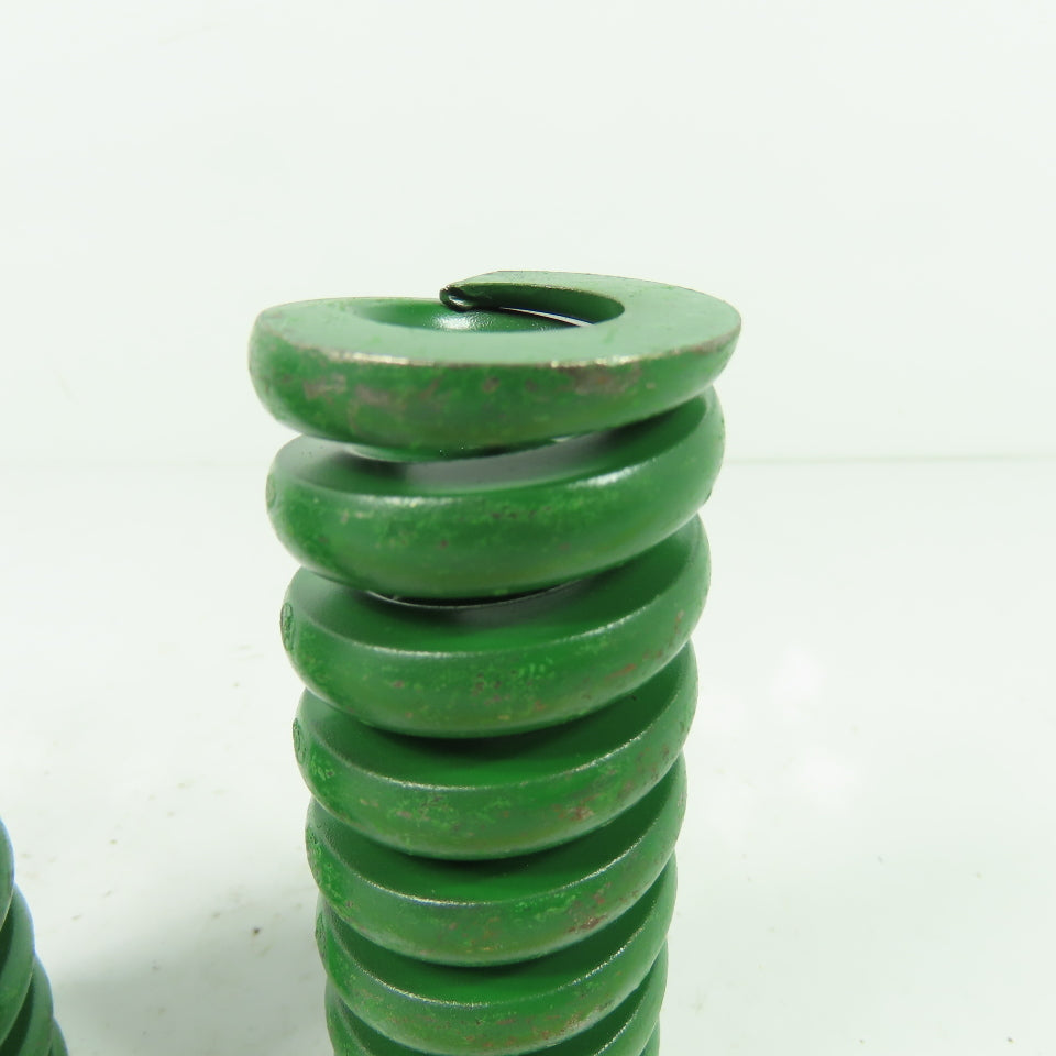 1-1/2" OD x 3/4" ID Flat Wire Compression Green Die Spring 4" OAL Lot Of 2