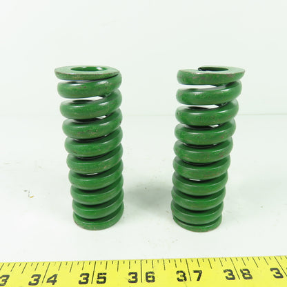 1-1/2" OD x 3/4" ID Flat Wire Compression Green Die Spring 4" OAL Lot Of 2