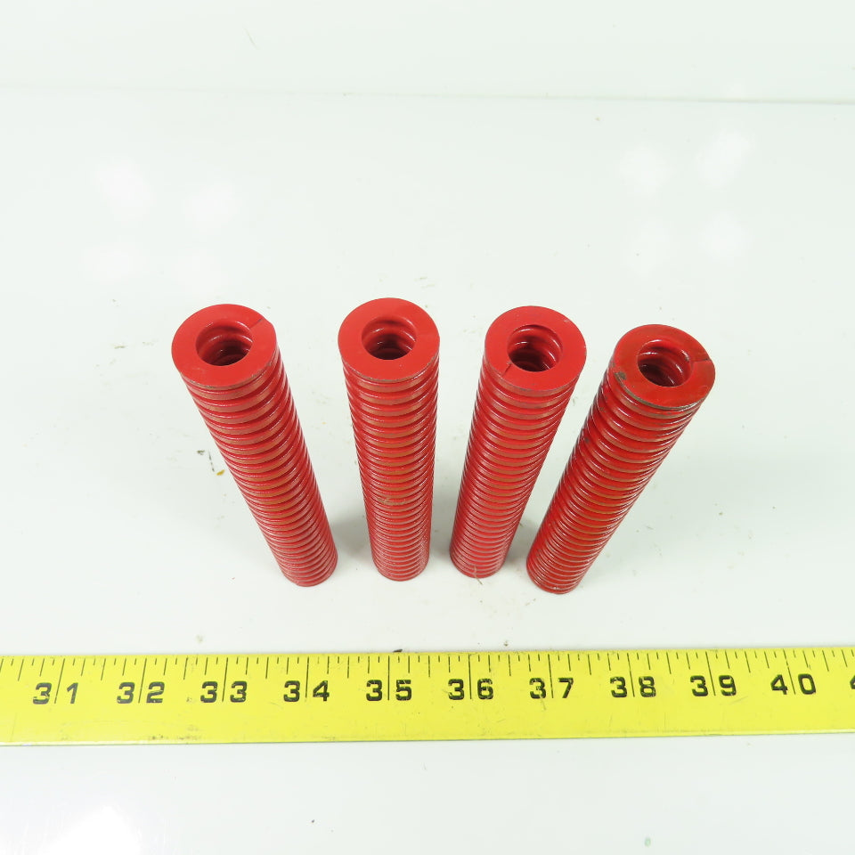 3/4" OD x 3/8" ID Flat Wire Compression Red Die Spring 5" OAL Lot Of 4