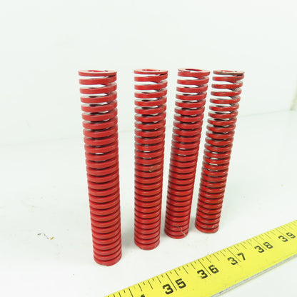 3/4" OD x 3/8" ID Flat Wire Compression Red Die Spring 5" OAL Lot Of 4