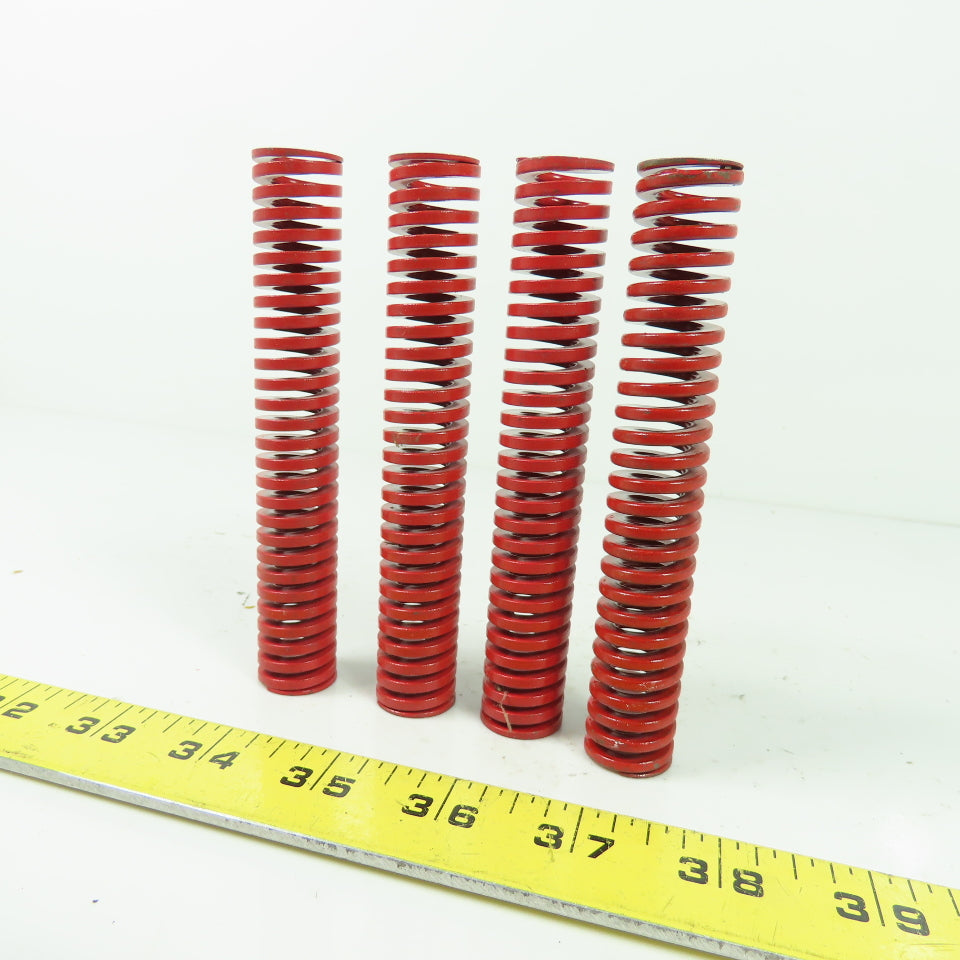 3/4" OD x 3/8" ID Flat Wire Compression Red Die Spring 5" OAL Lot Of 4