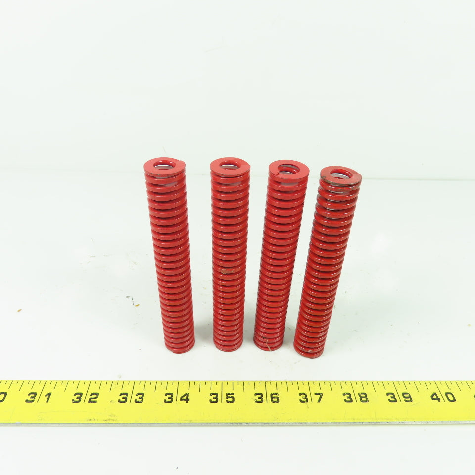 3/4" OD x 3/8" ID Flat Wire Compression Red Die Spring 5" OAL Lot Of 4