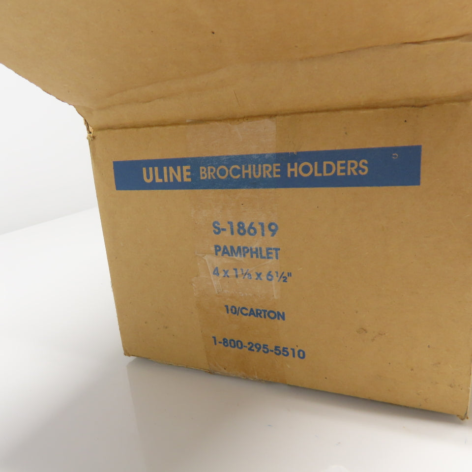 Uline S-18619 4 x 1 1/8 x 6 1/2" Plastic Acrylic Brochure Pamphlet Holder Lot/10