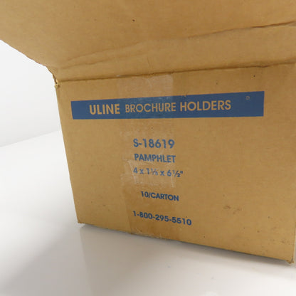 Uline S-18619 4 x 1 1/8 x 6 1/2" Plastic Acrylic Brochure Pamphlet Holder Lot/10