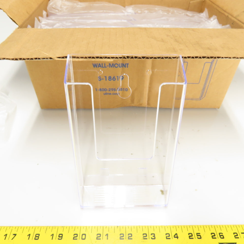 Uline S-18619 4 x 1 1/8 x 6 1/2" Plastic Acrylic Brochure Pamphlet Holder Lot/10